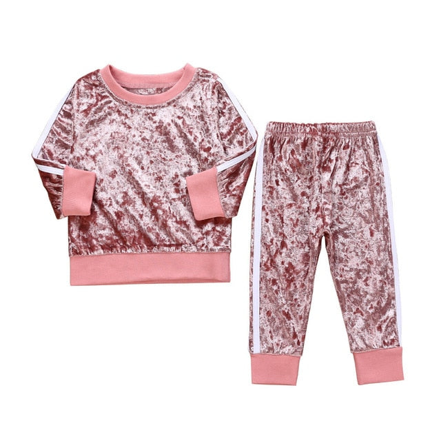 MUQGEW Fashion Baby Girls clothes Children clothing set Long Sleeve Tops+Pants Winter clothes for children conjunto menina roupa